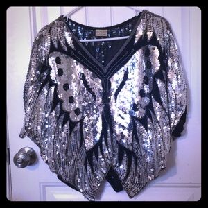 Sequined Butterfly Top